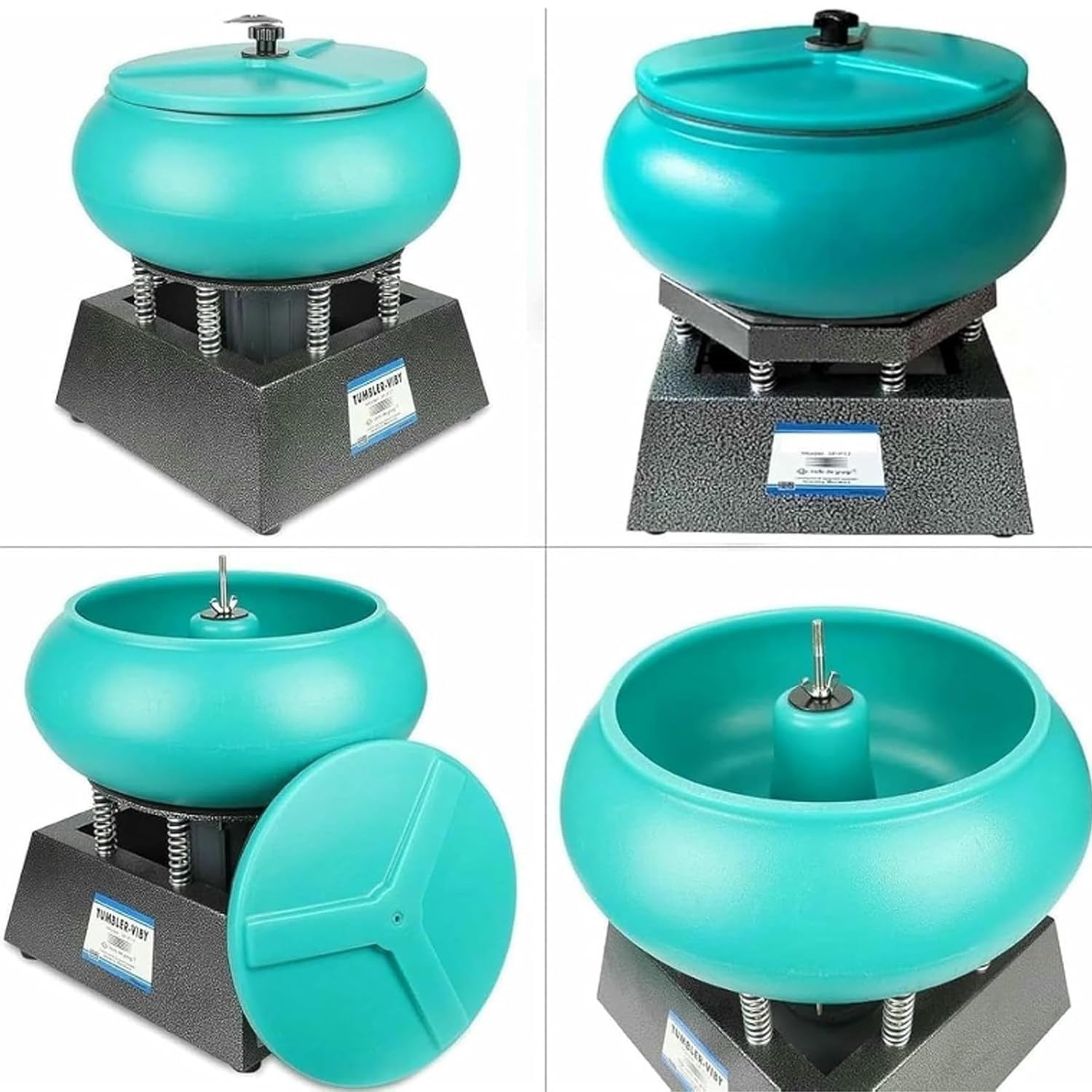 Pulidora Vibratoria EléCtrica,Equipo para Pulir Metales,Kit Profesional para Pulir Piedras,para JoyeríA,Piedras, Monedas y Piezas MetáLicas. 12L