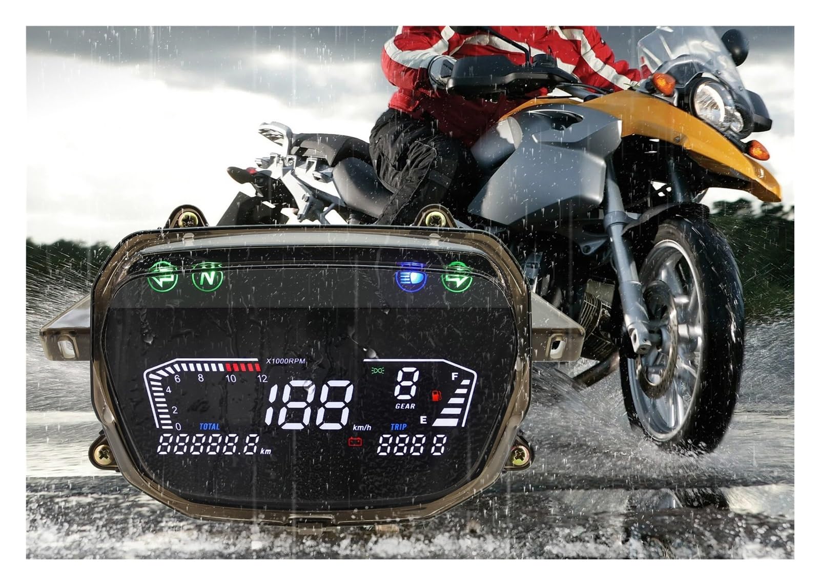 Velocímetro Digital para Demak EX90 Para | Pantalla de velocidad del tablero de instrumentos de la motocicleta MEDIDOR DIGITAL Tacómetro Odómetro para Demak EX90 Para