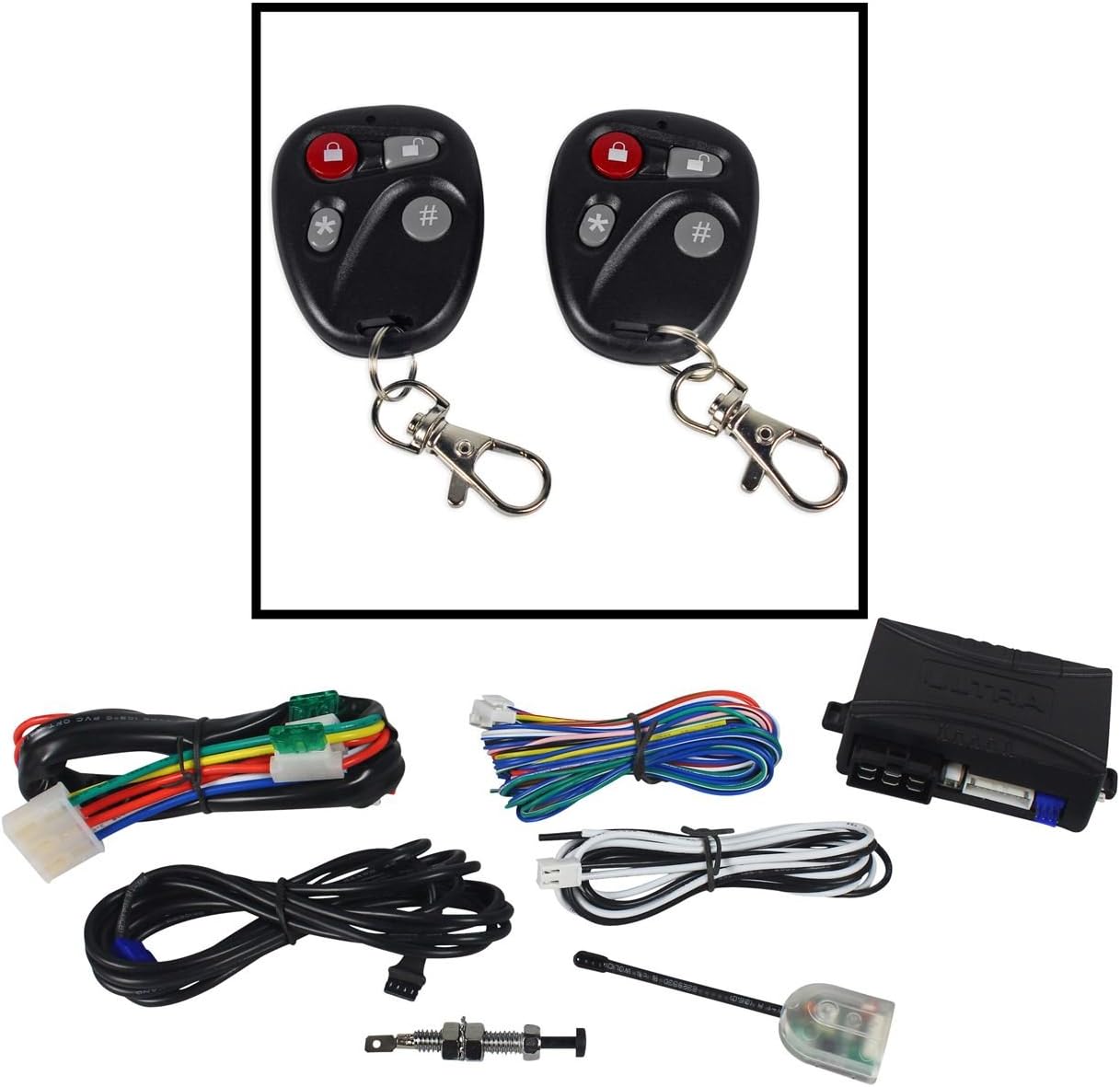 U1272-DP 2,800 Foot Range Remote Car Starter and Keyless Entry Combo System With All New Carbon Fiber Sleak Remotes