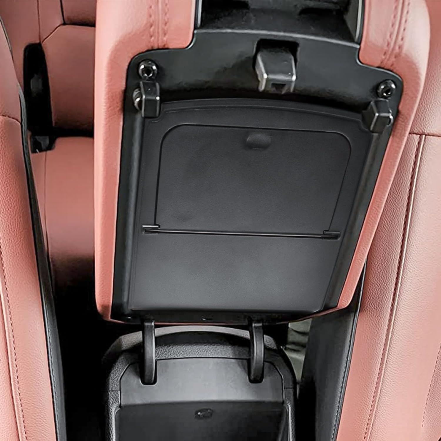 HGWEI Hidden Center Console Organizer Compatible with 2023-2026 Kia Sportage Interior Accessories - Lid of Armrest Storage Box NQ5 Secret Compartment Insert Tray, Black
