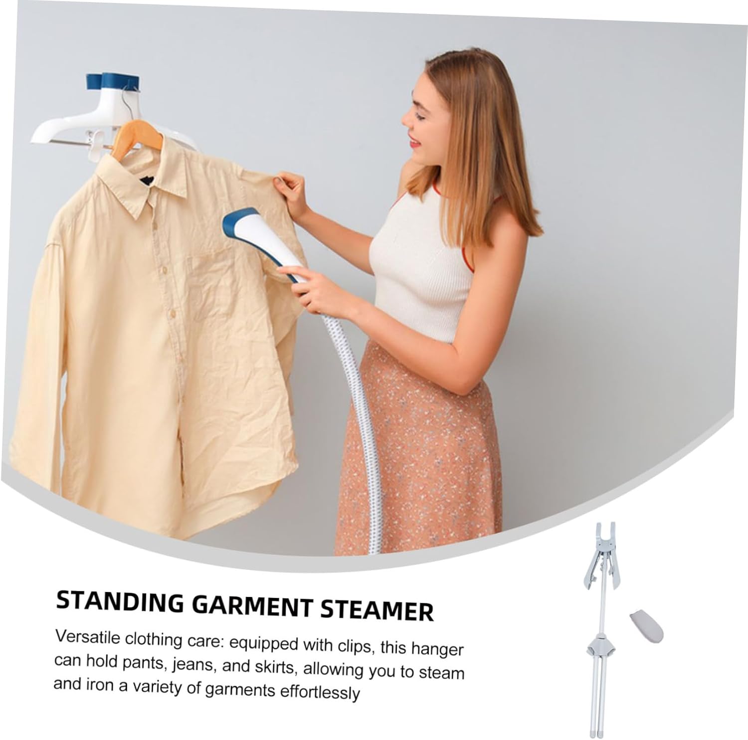 ERINGOGO Garment Steamer Hanger Stand Clothes Steamer Rack Heavy Duty Clothing Rack Height Adjustable Ironing Board for Clothes