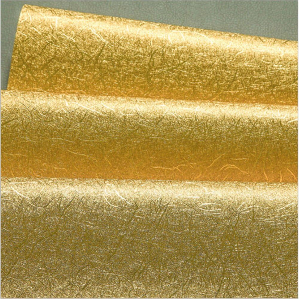 QIHANG Thick Waterproof Gold Foil Wallpaper Hotel KTV Bars TV Backdrop Wallpaper Gold Color 0.53m*10m=5.3㎡