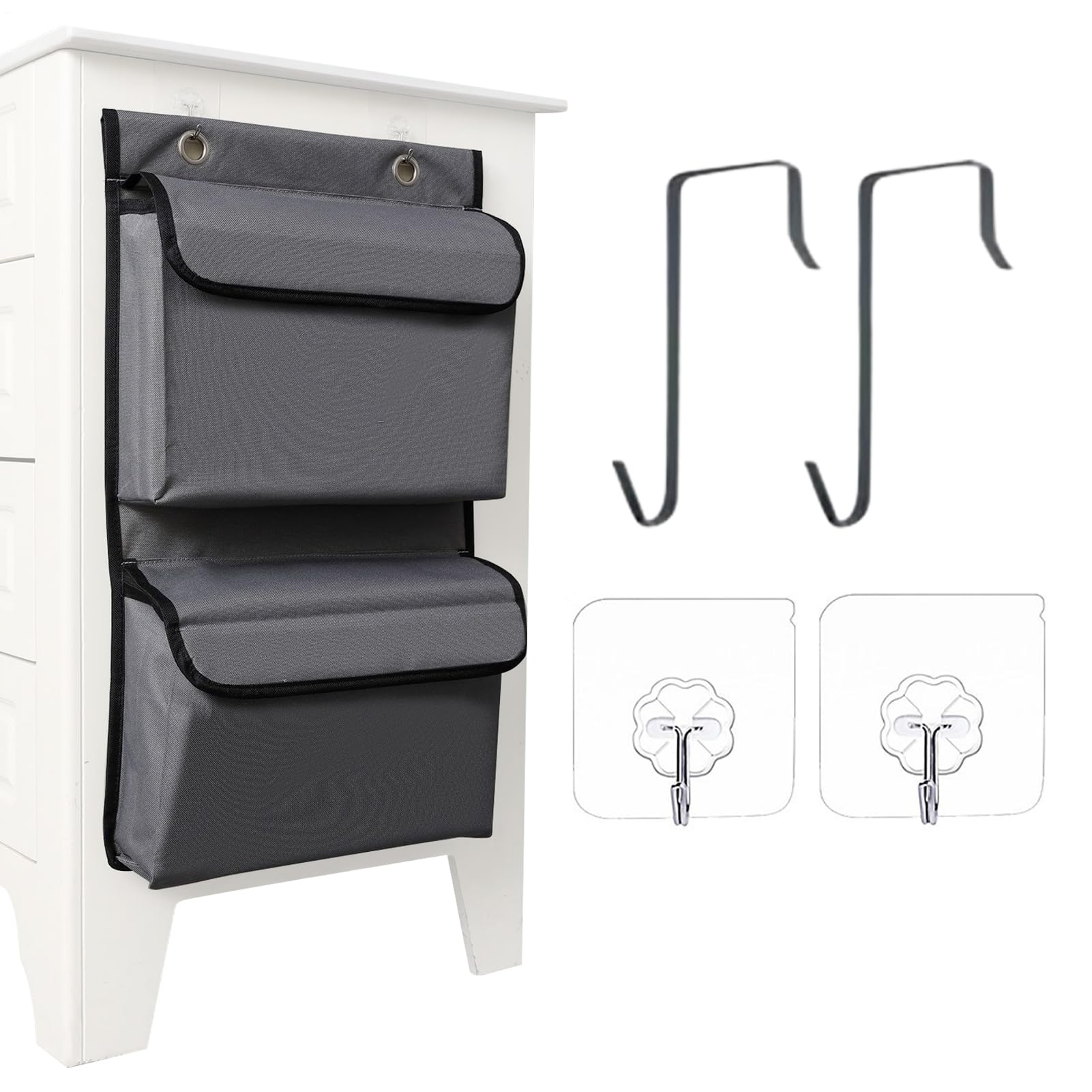 Ronronner 2 Pcs Rangement Chaussures Suspendu, Range Chaussures Suspendu, Porte Chaussures Mural, Rangement Chaussure Convient Pour Chambre, Salon, Salle De Bain, 48 Poches (Blanc + Noir