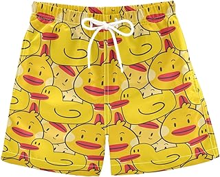 Traje de baño para niños y adolescentes, de secado rápido, diseño de patos, color amarillo, 2T