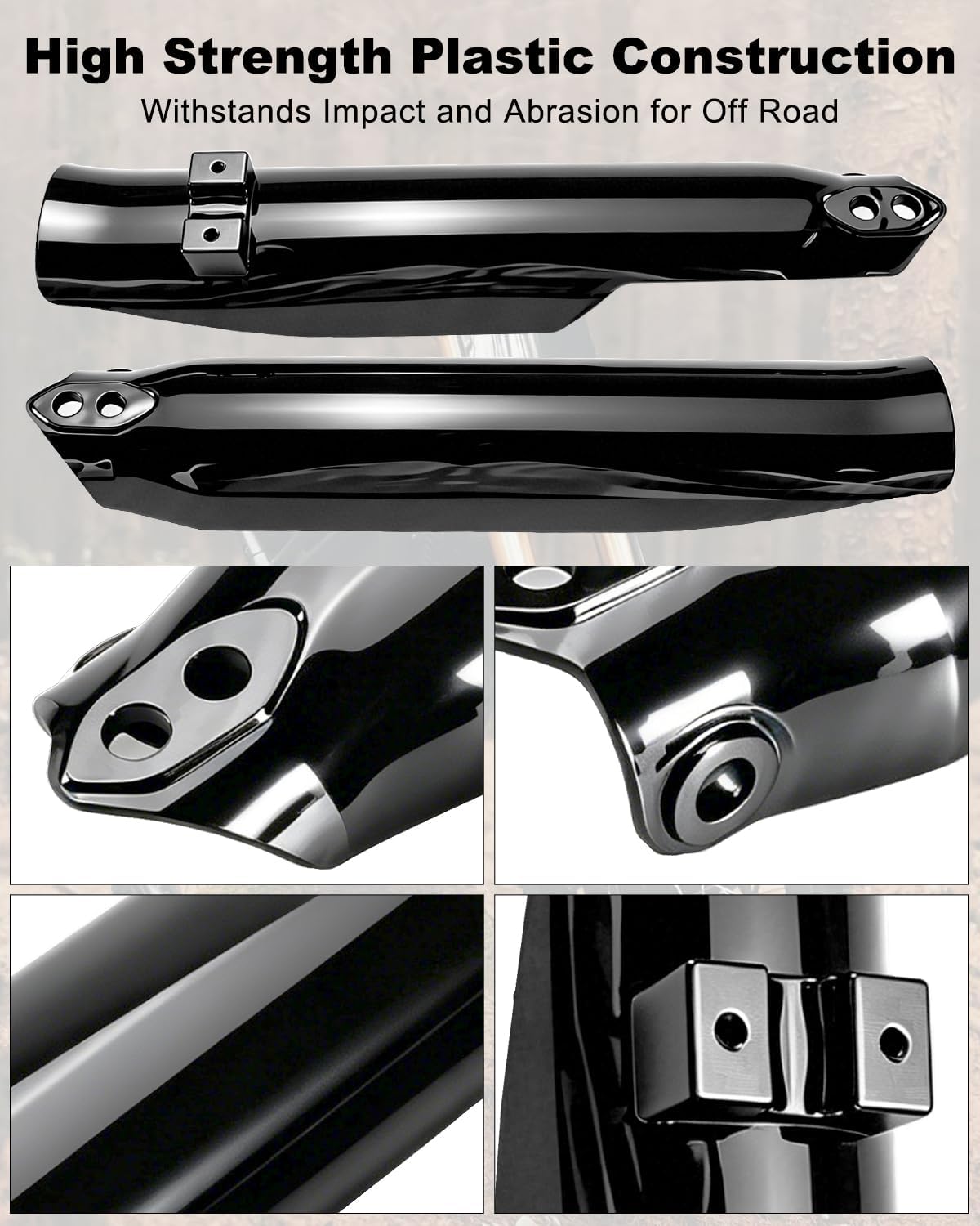 E Dirt Bike Front Fork Guard Cover Fit for Tuttio Soleil 01 Black, 2Pcs