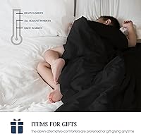 Vista 5 de Blue Ridge Home Fashions - Edredón sintético de microfibra para todas las estaciones, relleno de poliéster hipoalergénico, Algodón, Negro, gemelo