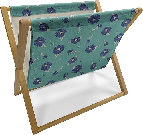 Miniatura 32 de Ambesonne Paparazzi Magazine and Book Holder, Retro Camera in Greenery 80s Pop Art Style Repetitive Pattern, Floor Rack Decor for Interior of Home &