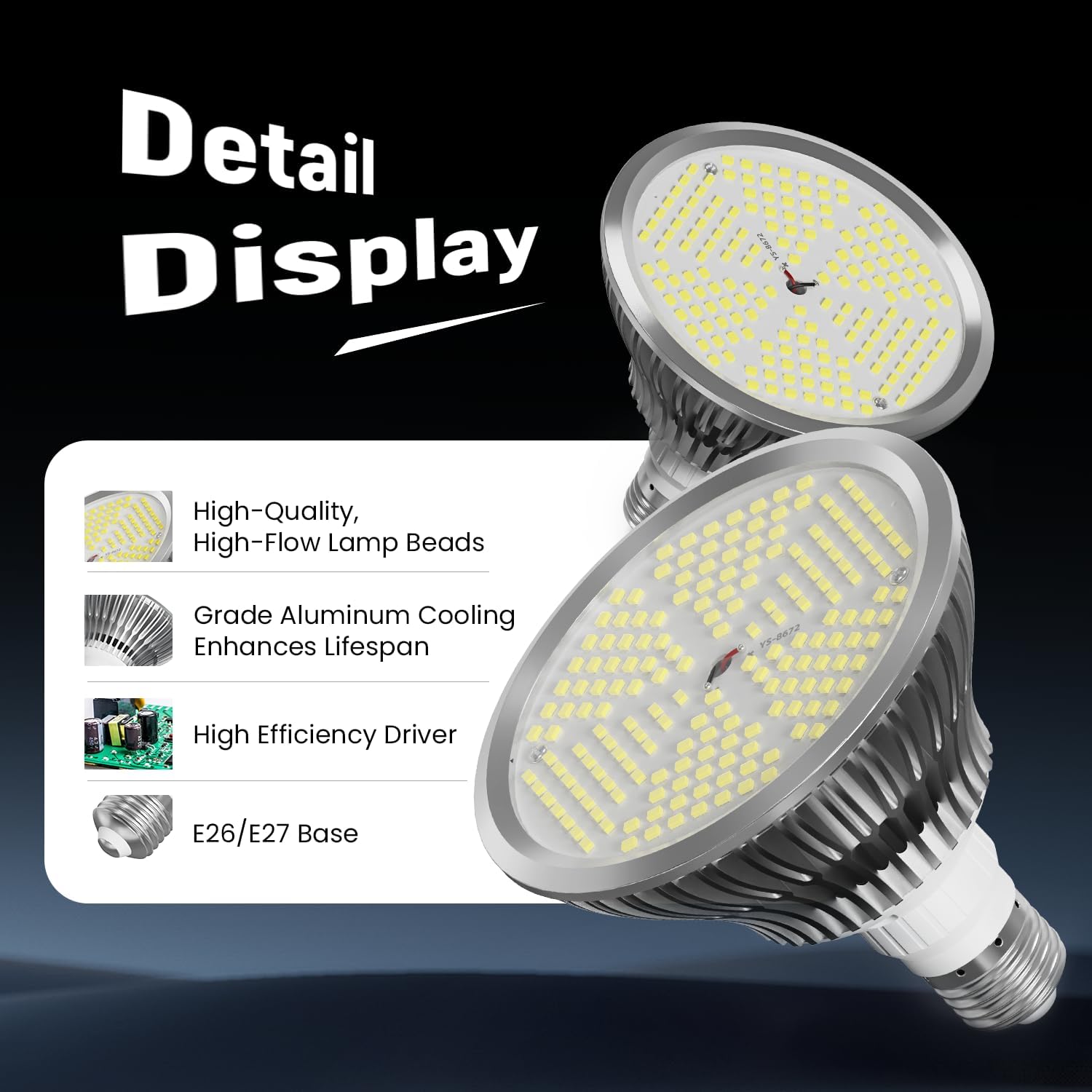 Led Pool Light Bulb,120V 65W Plus with 6500LM E26 Base Pool Light Bulb Ultra Bright Daylight White 6500K Swimming Pool Replacement for Most Pentair Hayward Light Fixture