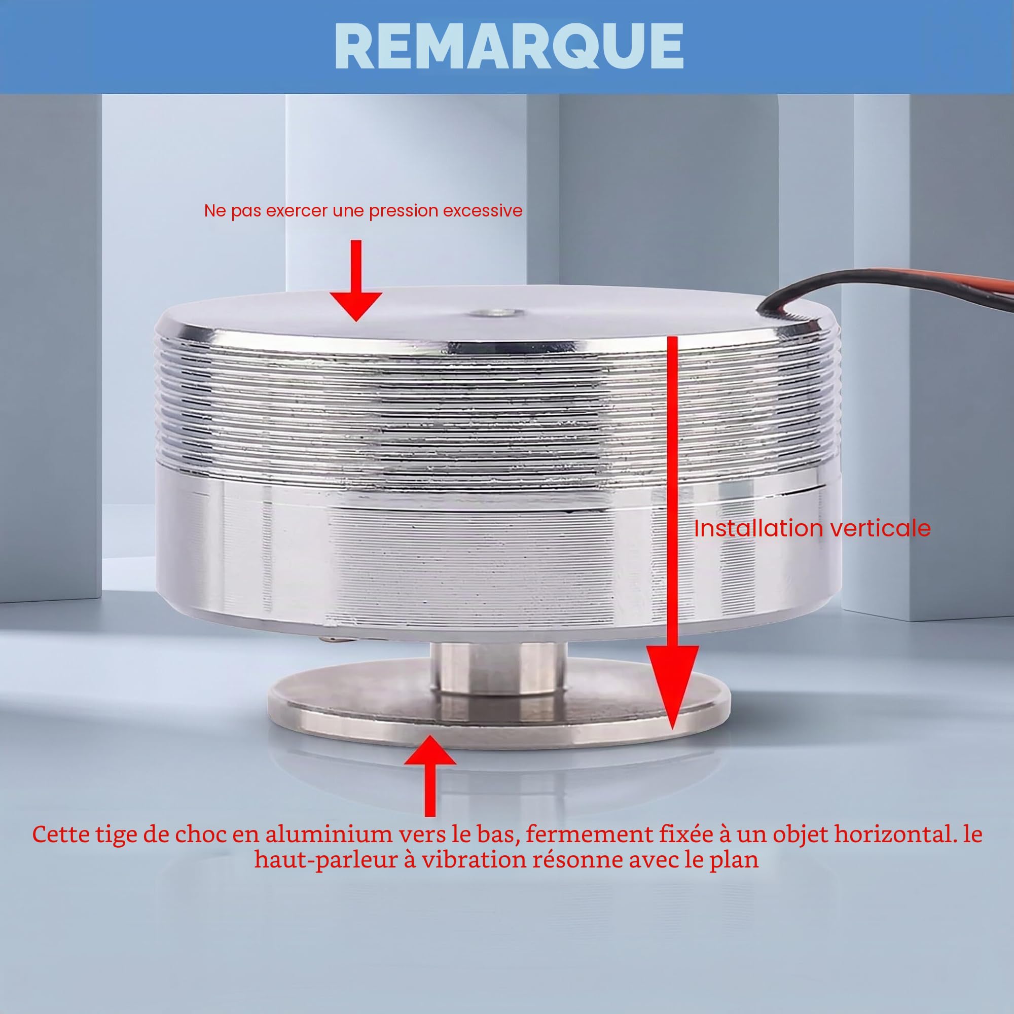 Duokon 1 Units 50 mm 2 Pouces Toute la frquence Enceinte Vibration Ronde Forte Faible Vibration Haut-Parleur (8/20 W)