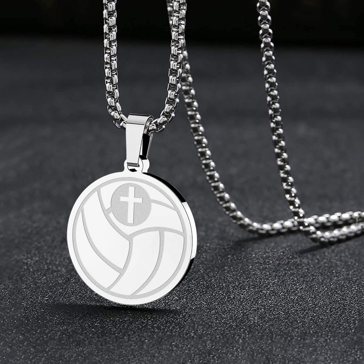 HOFOYA Sports Athletes Necklace with Inspiring Bible Quote from Phil 4:13 Baseball Basketball Football Soccer Volleyball Pendant Jewelry Gift for Men Teen boys girls,Christ Baptist gifts. - Image 3