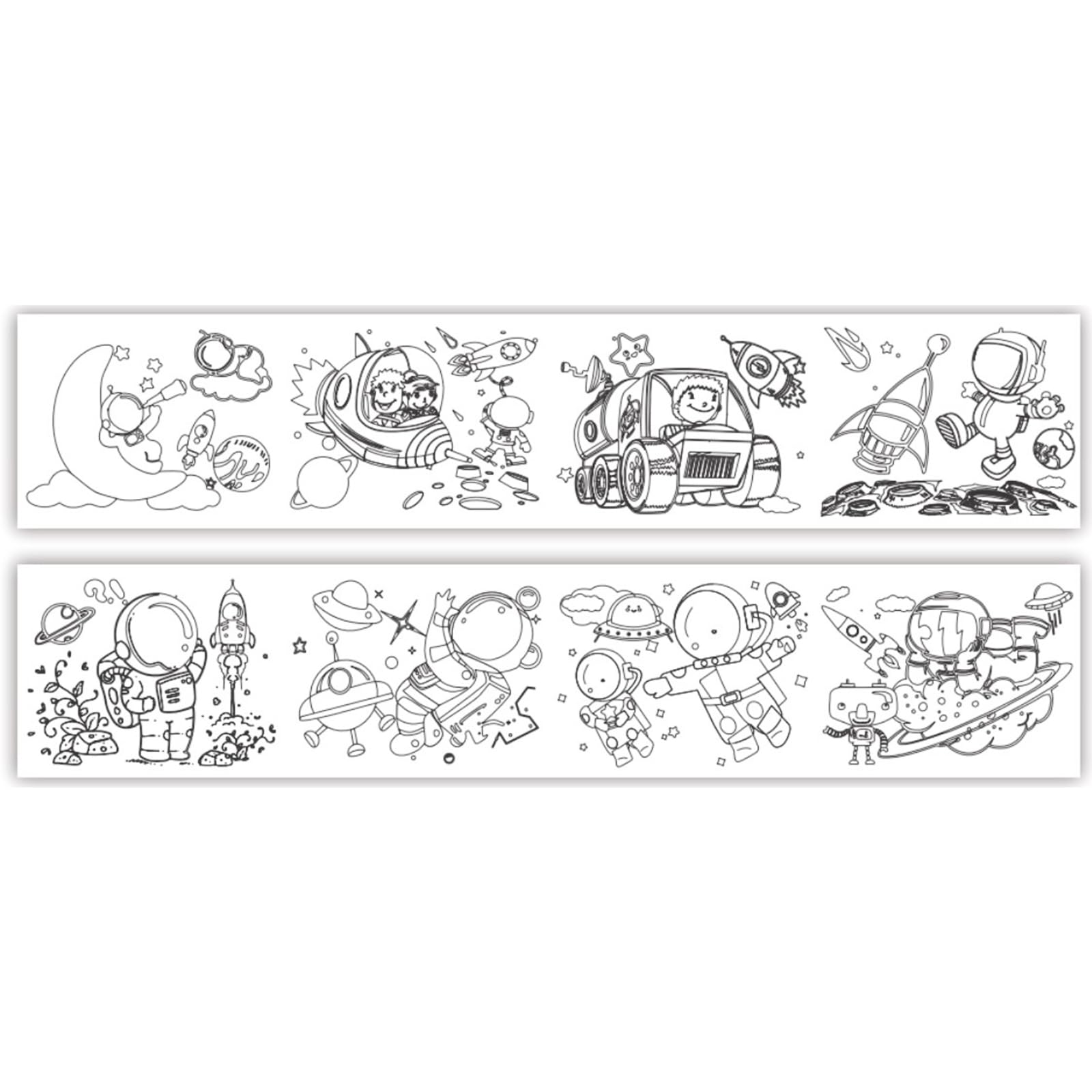 Space Coloring Roll for Kids -Sticky No Mess Coloring Poste for Toddlers, 300 x 30cm Large Universe Space Coloring Tablecloth, Drawing Painting Paper for Kids Ideal Gift for Class Home Birthday Party