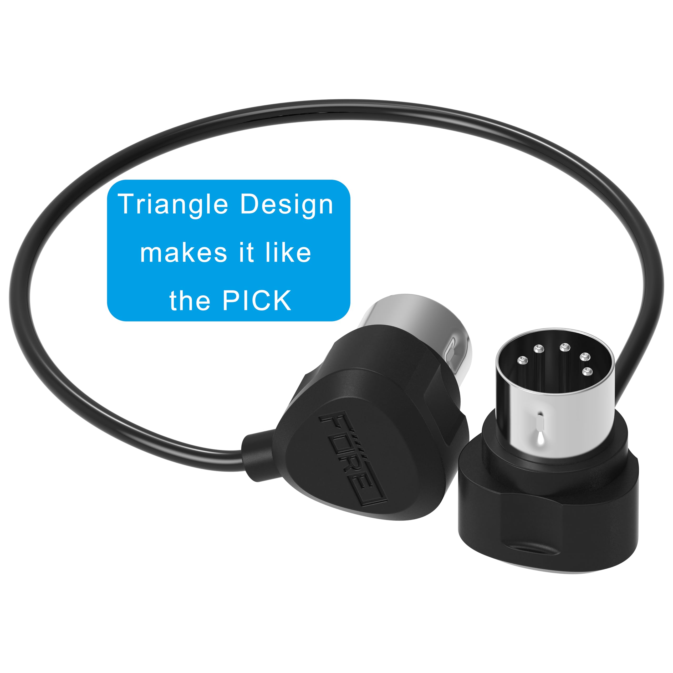 FORE 4-Pack 60cm Right-Angle Ultra-Small Plug for Tight Space 5-Pin Din MIDI Cable Compatible with MIDI Keyboard/Interface/Synthesizer/Guitar Multi Effects/Ideal for Studio 4-Pack 60cm - Image 2