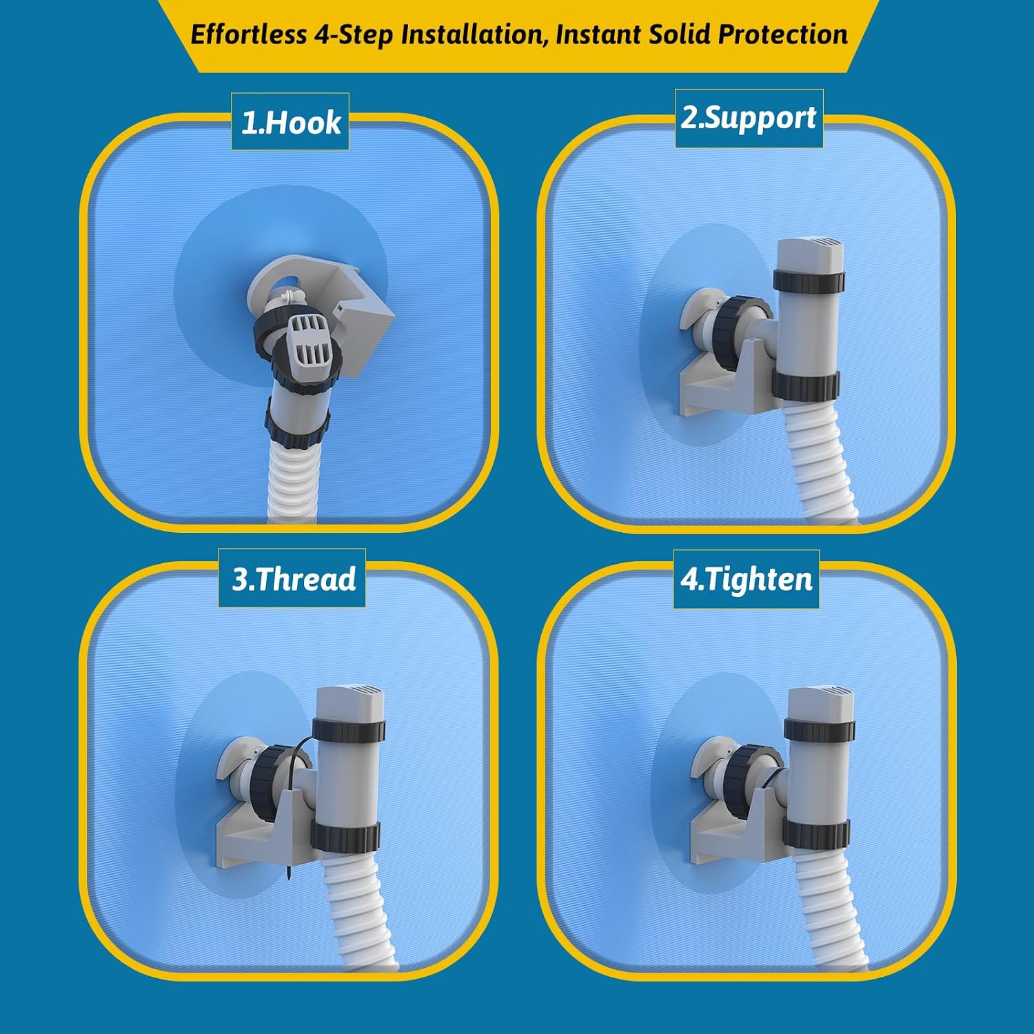 2Pcs Swimming Pool Pipe Holders, Above Ground Plunger Valves Bracket, Pool Accessories, Designed to Fit On Bestway, Intex, Hecht, and Other Major Pool Brands image 5