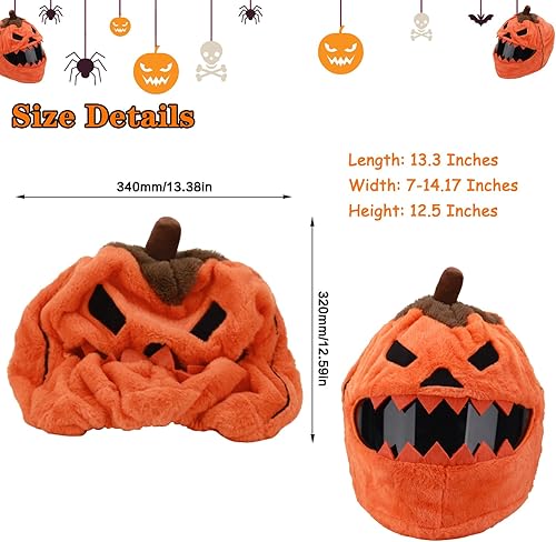 Miniatura 4 de Cubierta para casco de motocicleta de calabaza de Halloween, cubierta de casco de motocicleta de Halloween, divertidas fundas para casco de