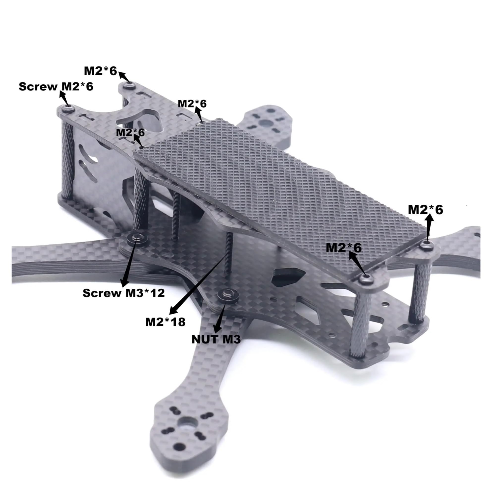 Compatibile Con MINI Kit Telaio In Fibra Di Carbonio Da 3 Pollici 150 Mm Con Bracci Di Spessore 4 Mm For Quadricotteri FPV Freestyle RC Racing Drone(3inch Frame)