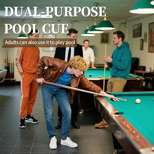 Miniatura 9 de Kmise Taco de madera para billar, punta de 0.512 in, 36 pulgadas, 42 pulgadas, 48 pulgadas, 52 pulgadas, palos de billar cortos, tacos de billar