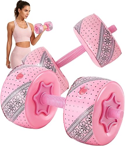 Miniatura 6 de Travel Weights Water Filled Dumbbell Set of 2,6LB Hand Weights for Women at Home Gym Exercise Training multicolor/fantasía (starfish shell),rosa
