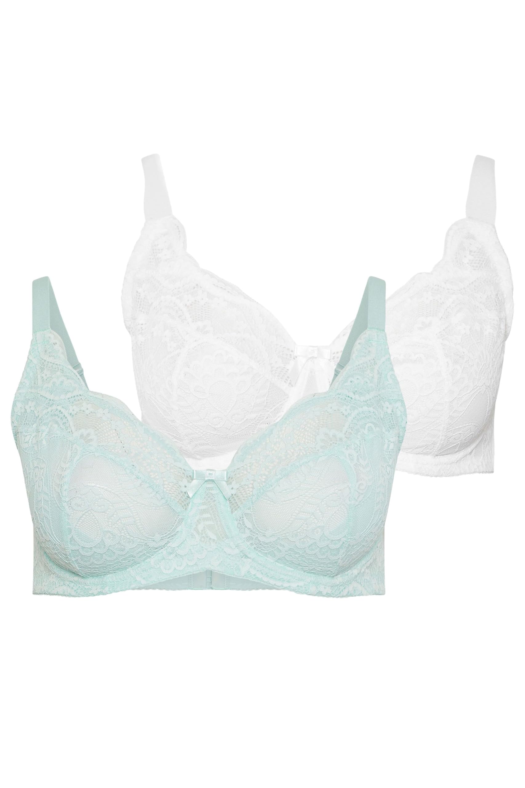 Yours Women's Multi 2 Pack Swirl Lace Bras 44D