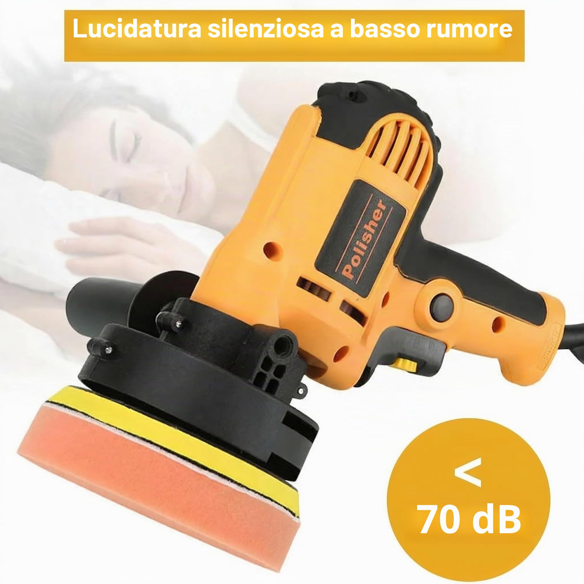 Lucidatrice, Set Lucidatrice per Auto 700 W, 600-3700 giri/min, Set di 19 Lucidatrici per Auto per la Cura Dell'auto, Lucidatura, Ceratura, Rimozione dei Graffi