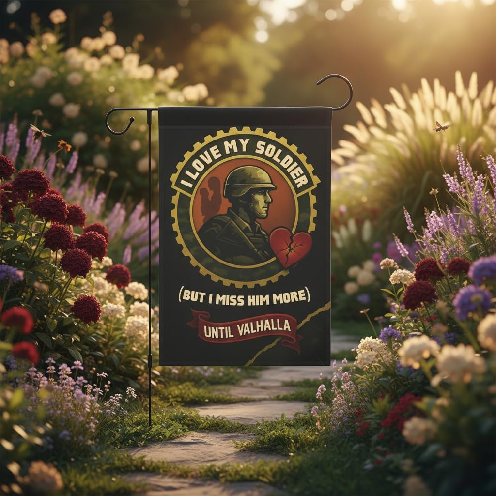 Army Veteran garden flag 12x18 In Doublesided Military Memorial Flag with Soldier Portrait, Family Tribute, Outdoor Yard Decor for Memorial Day, Veterans Day, Honor Heroes - Image 4