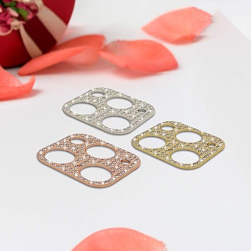 Miniatura 8 de Omorro Protector de lente brillante para iPhone 11, cubierta de cámara con purpurina 3D, diamantes de imitación, puntos brillantes, decoración de