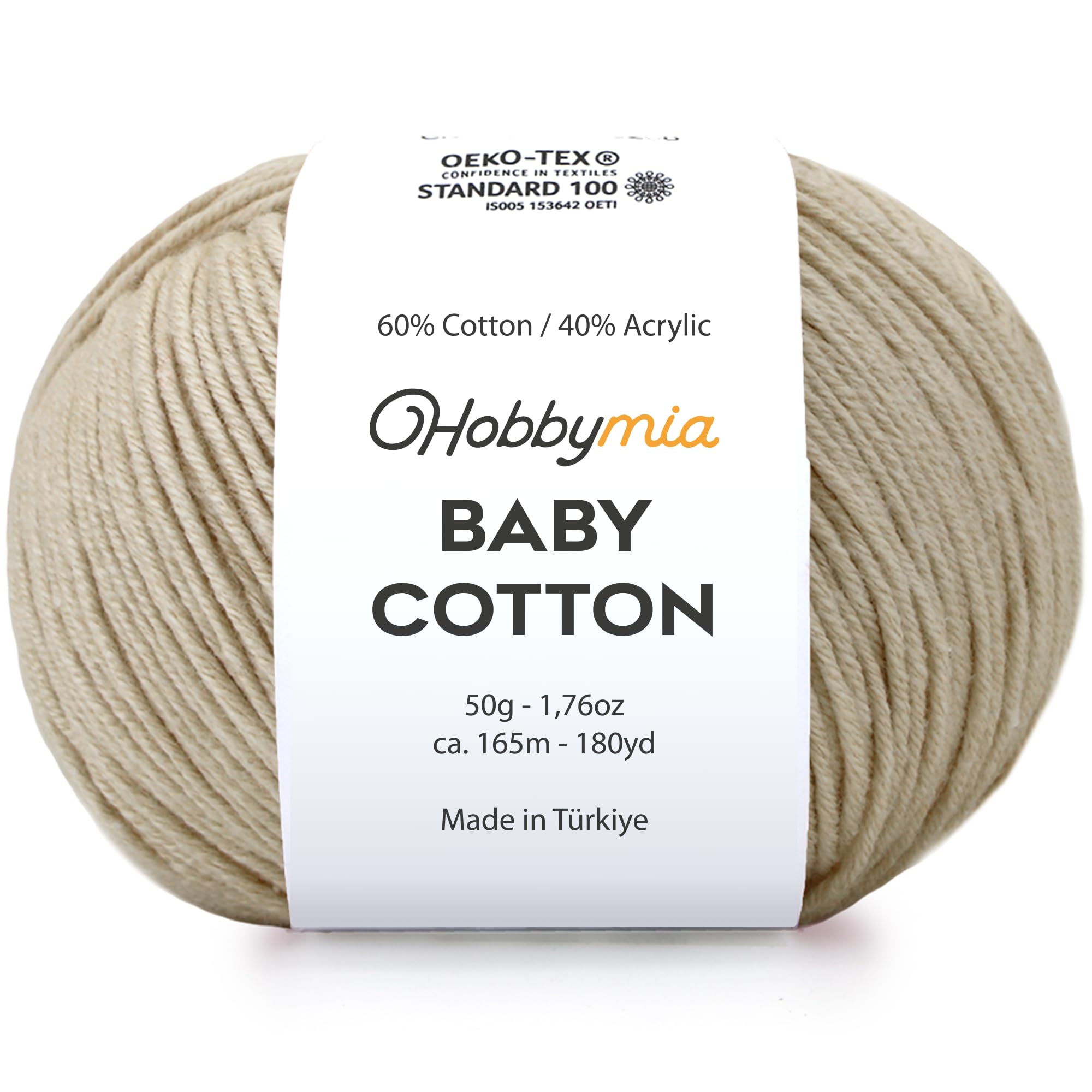 Baby Cotton Blend Yarn – Soft Sport Weight Yarn for Crochet & Amigurumi - 50g/180yds - 60% Cotton 40% Acrylic - Ideal for Baby & Knitting Proj.(Neon Green, 1 Ball) — view 27