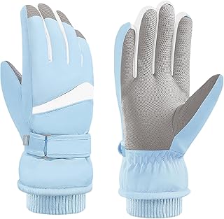 Guantes de esquí impermeables para mujer, guantes térmicos de invierno con forro polar, guantes de snowboard resistentes al viento para esquí, correr y ciclismo