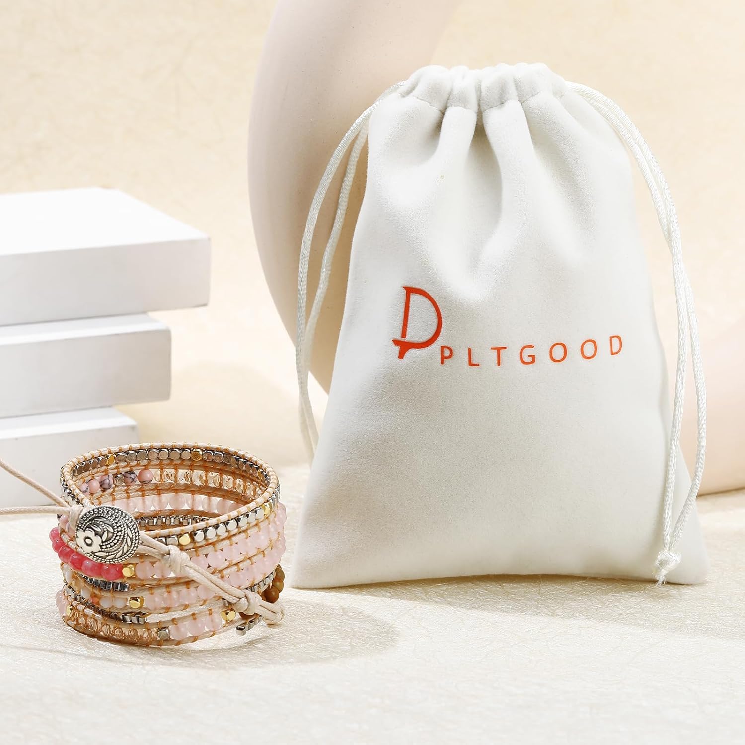 Boho 5 Wrap Bead Bracelet for Men Women - Handmade Adjustable Natural Chakras Stone Crystal Beaded Bracelets Cuff Rope Yoga Healing Bracelet Bangle Hippie Jewelry - Image 6