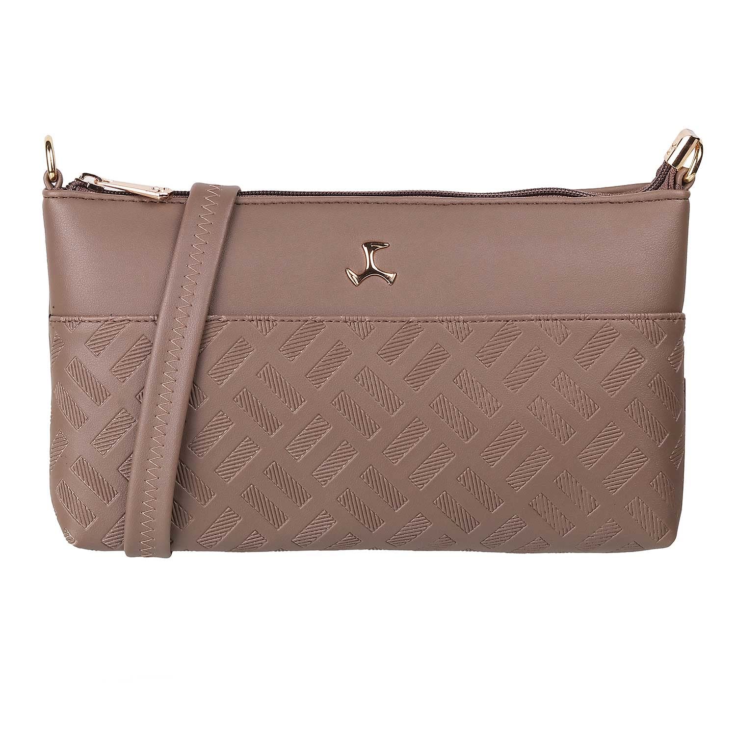 Women Light Brown Zip Top Sling Bag (66-7254)-image-10