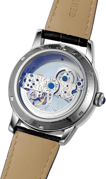 FORSINING Men's Automatic Dress Watches Popular Style Skeleton Watch with Genuine Leather Strap