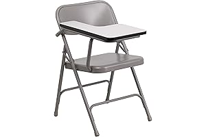 Flash Furniture Ralph Premium Steel Folding Chair with Right Handed Tablet Arm;...