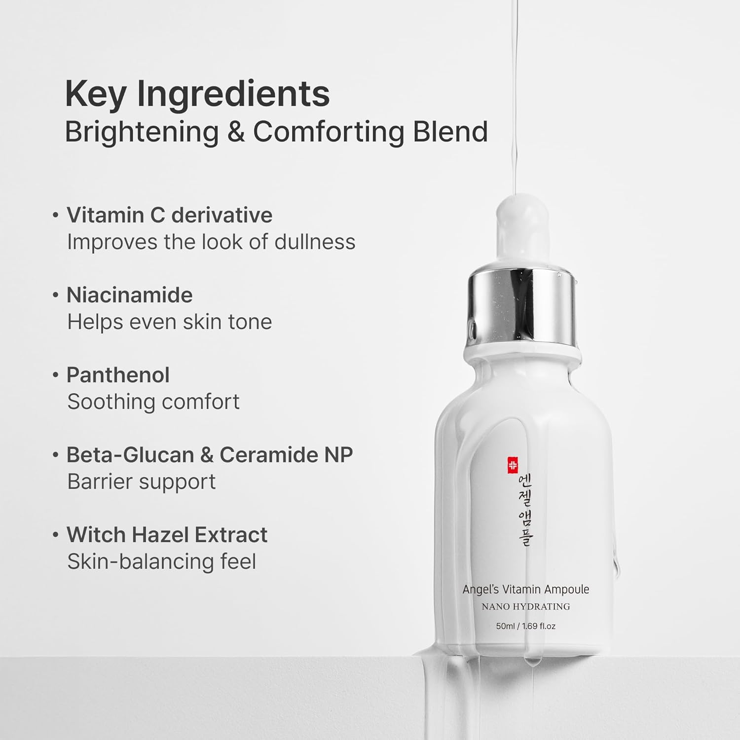 Angel’s Vitamin Ampoule Nano Hydrating Serum – Vitamin C Face Serum for Brightening & Hydration, 50ml
