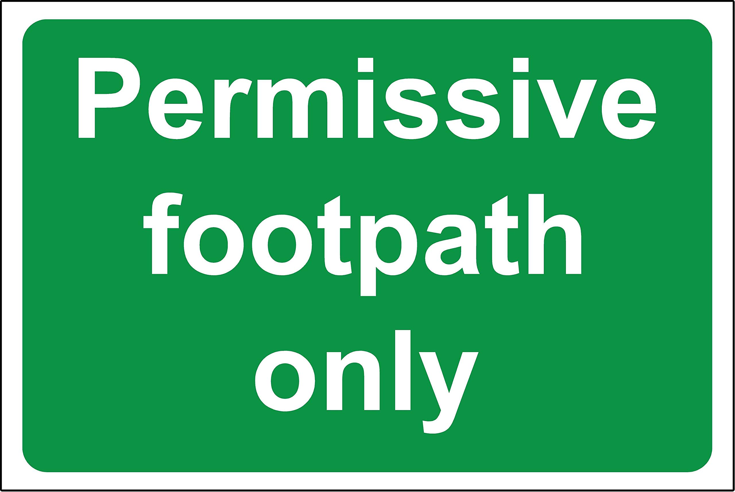 Kpcm Display Ltd Permissive Footpath Only Sign - 1.2Mm Rigid Plastic 200Mm X 150Mm