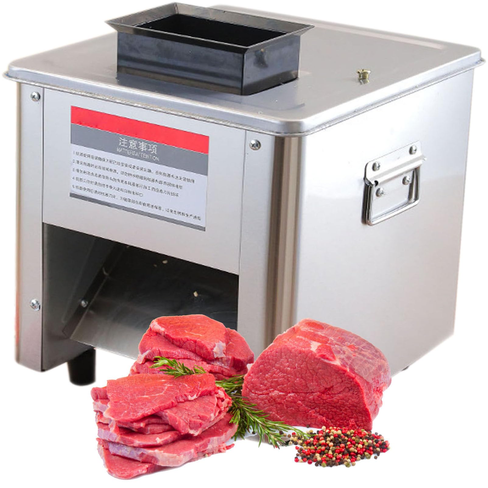 asdchZen Commercial Meat Slicer - Heavy Duty Stainless Steel Cutter For Boneless Meat, Ideal For Home And Restaurant Use,2.5Mm,7mm