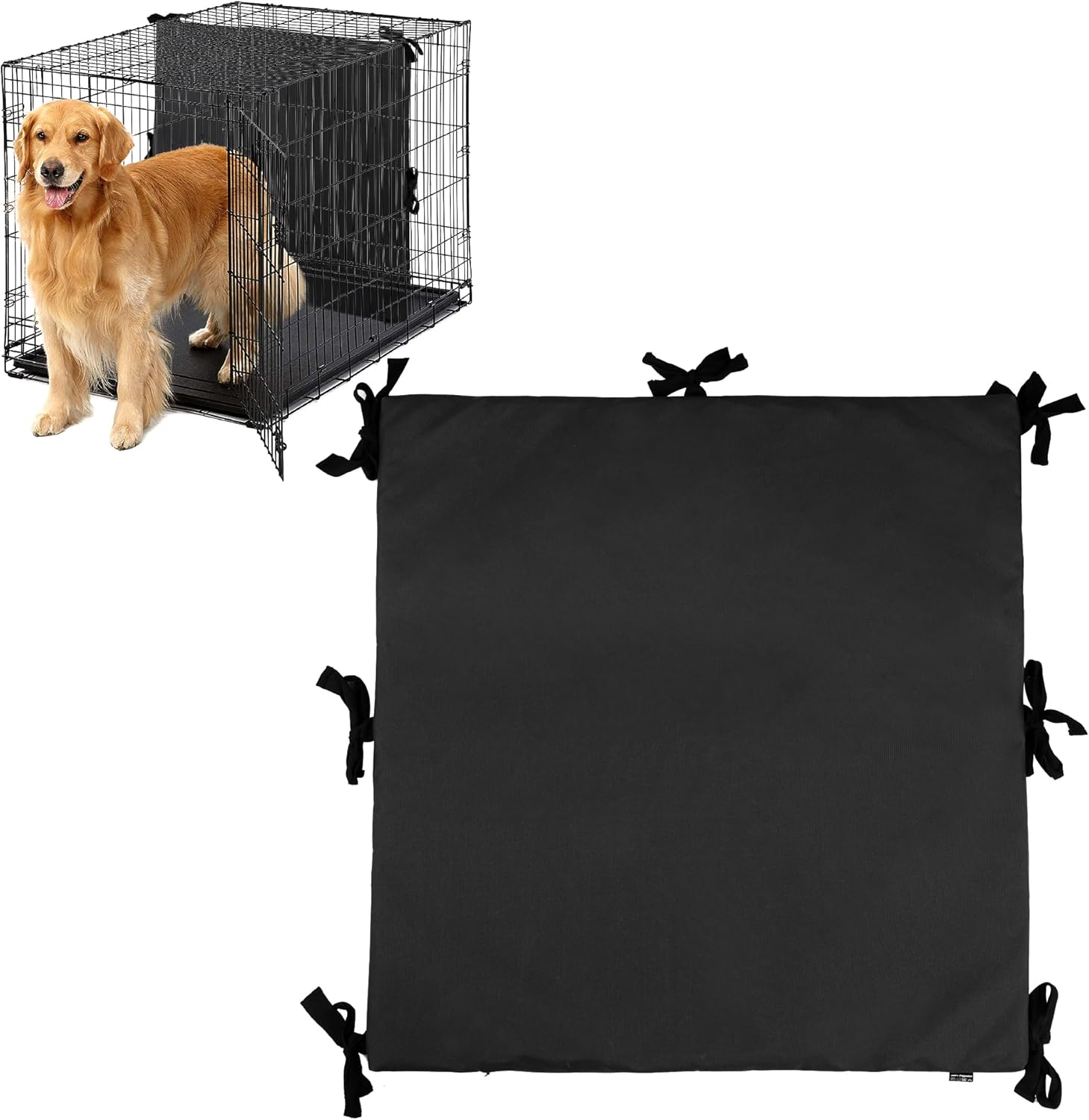 Soft Dog Crate Divider Panel for 36" Crate (Divider Only), Dog Kennel Divider with Ties for Puppy Training, Black, 27" H x 28.5“W For 42"Crate Black