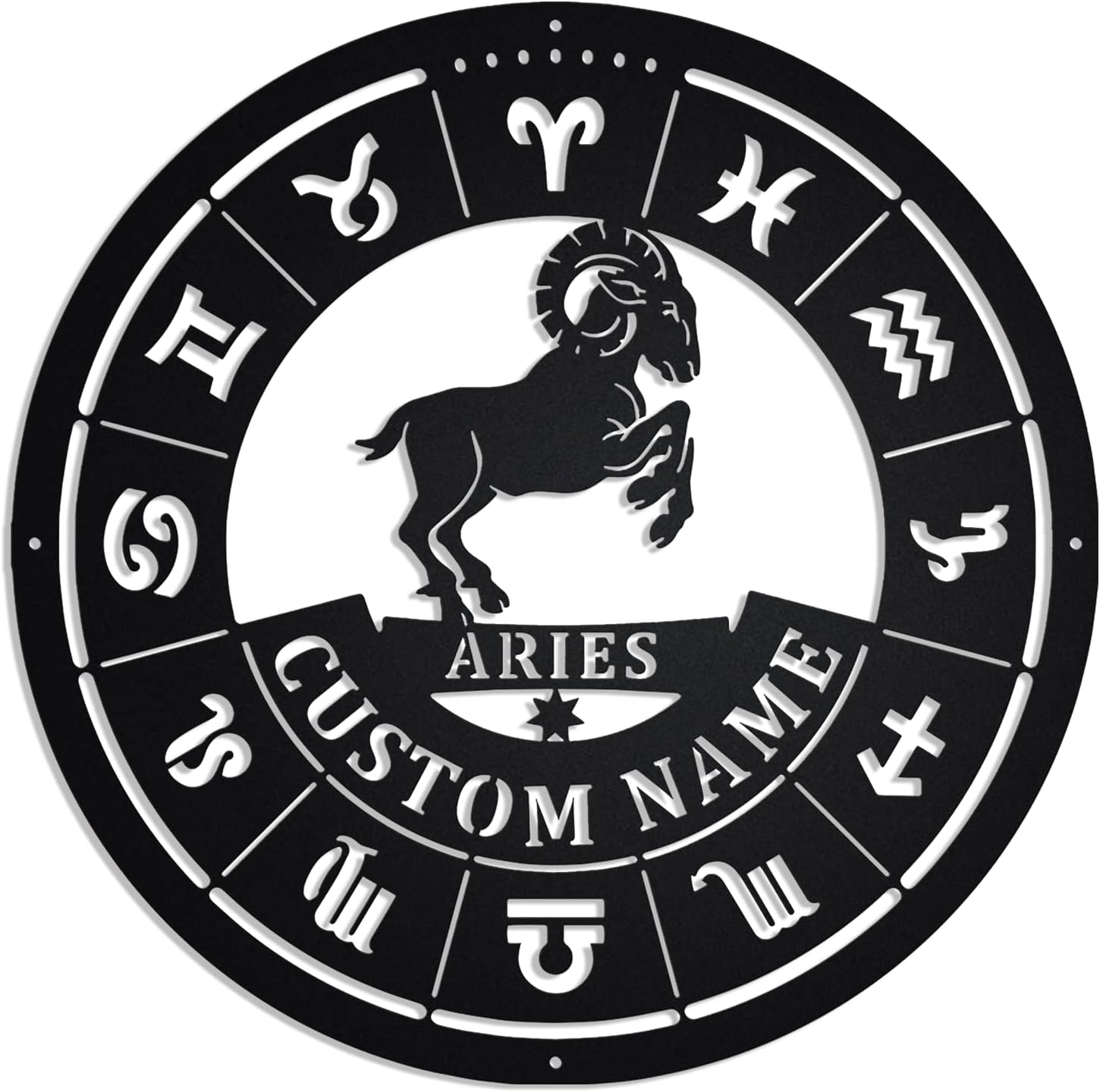 Personalized Name Signs Of The Zodiac Metal Wall Decor