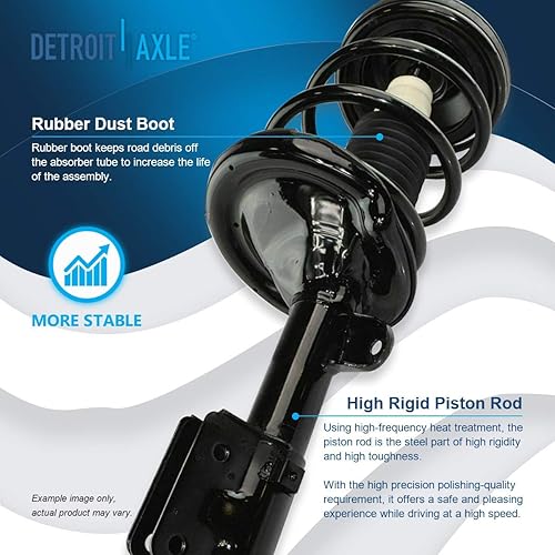 Miniatura 531 de Detroit Axle - Puntal delantero para Hyundai Sonata 2012-2014 2012-2015 Kia Optima, puntal lateral izquierdo con montaje de resorte helicoidal 2013