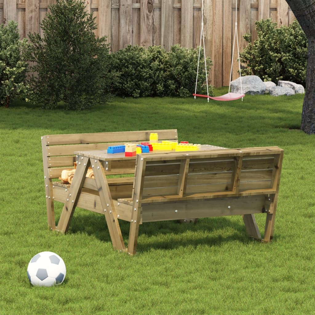 Tavolo da picnic per bambini 88 x 122 x 58 cm in legno di pino impregnato