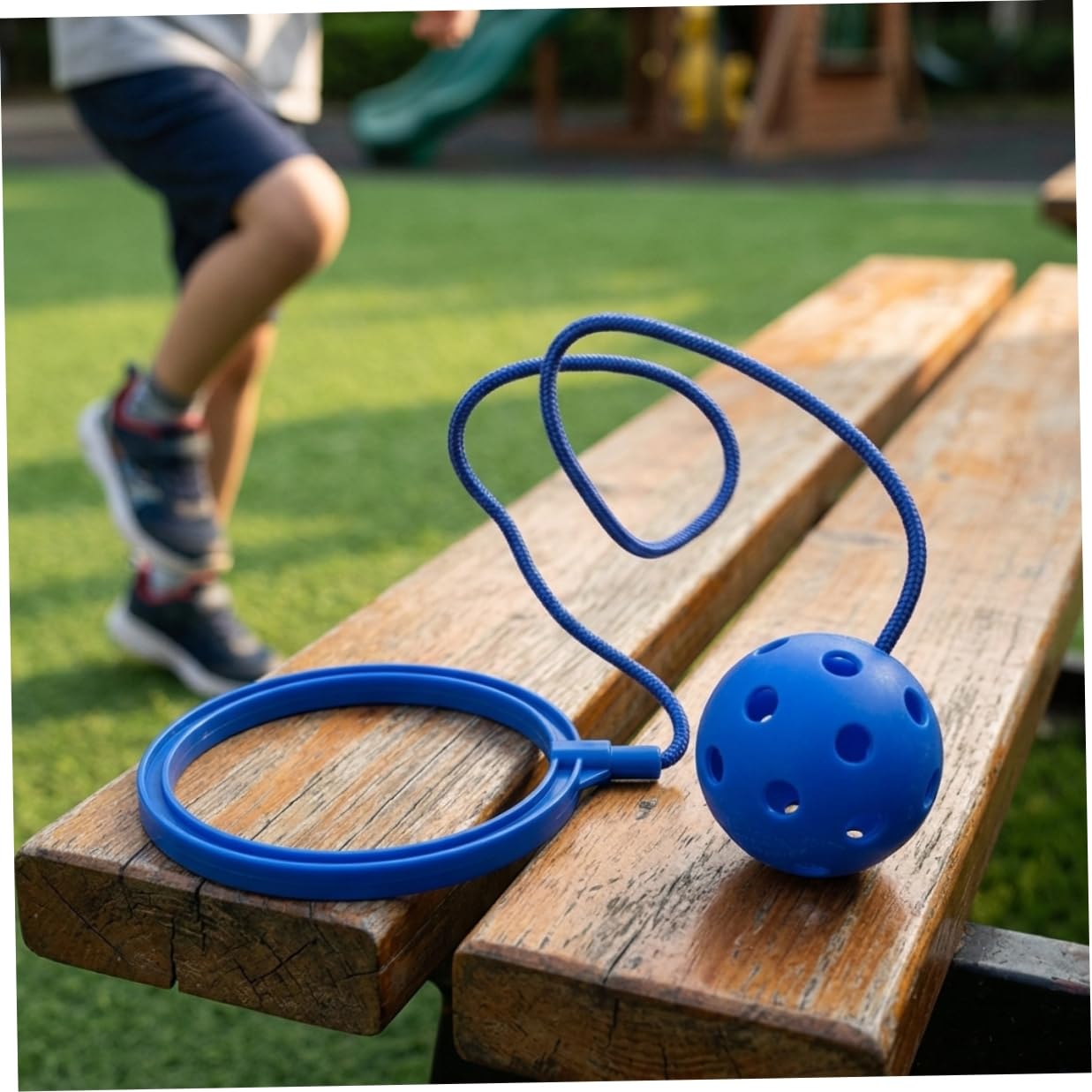 WLAGOOD Jouet de Cheville Balle à Sauter pour Enfants, Sauteur Balle à Bascule, Anneau de Cheville de 5,9 Pouces de Diamètre, Sauteur Amusant et Équipement d'Exercice, Jeu de Corde Anneau de Saut