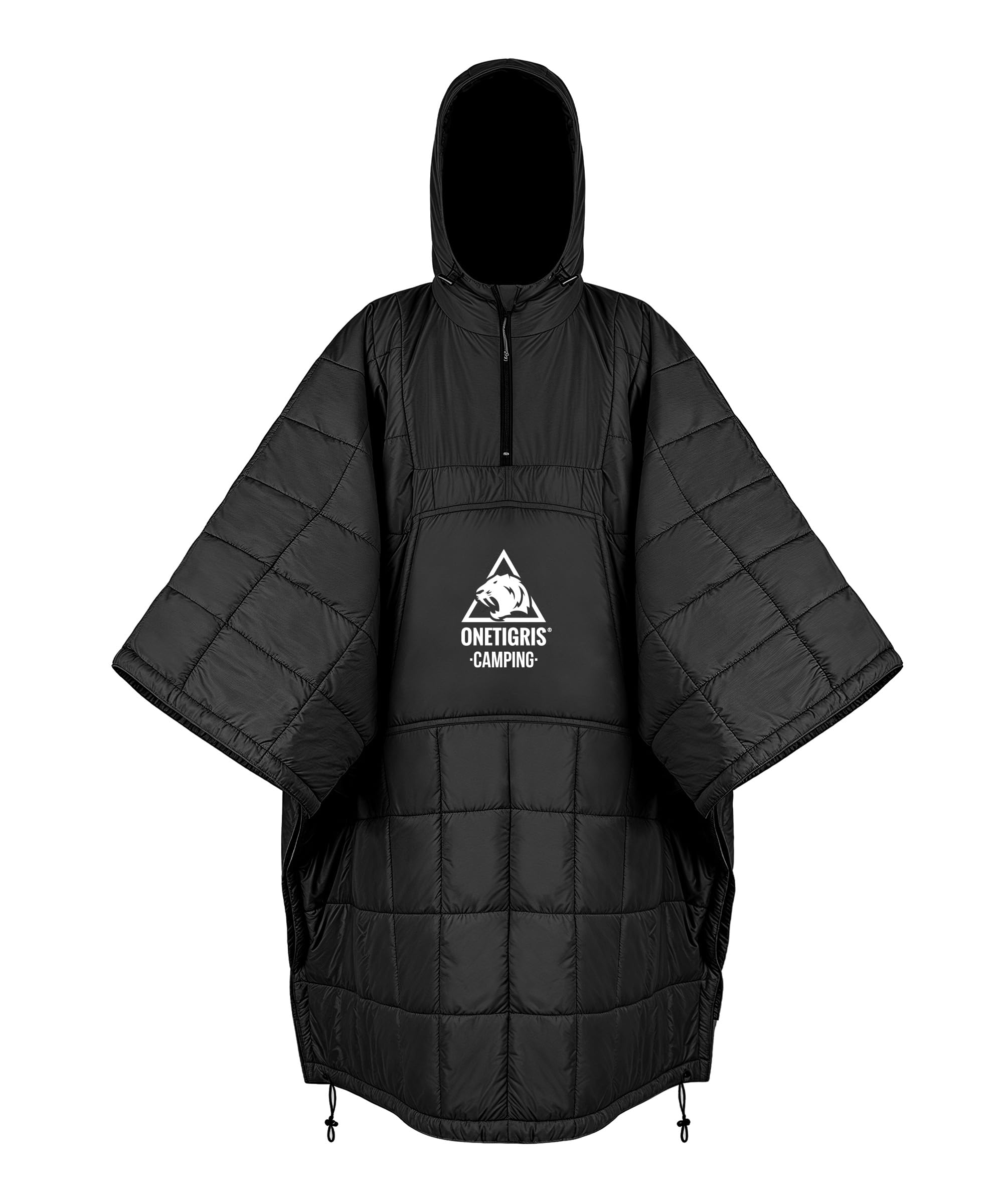 OneTigris Manta de poncho de camping con aislamiento Thinsulate 3M, manta impermeable cálida, con bolsillos grandes, manta portátil con capucha para exteriores, senderismo, viajes