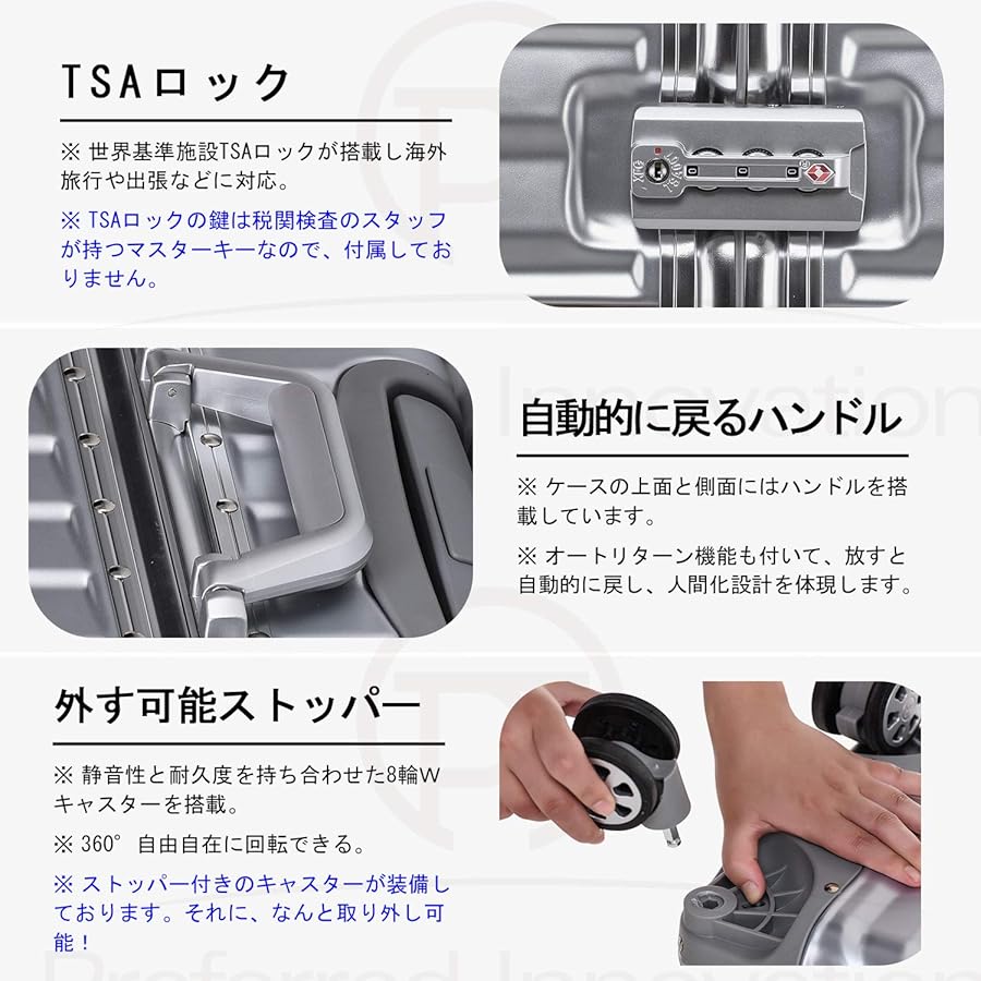 Amazon | (P.I.) 旅行用 スーツケース キャリーケース TSAロック 半