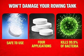 Rowing Machine Water Cleaning Tablets | Universal Water Rowing Machine Tank Cleaner | Safe, Eco-Friendly Formula | 4 Tablets