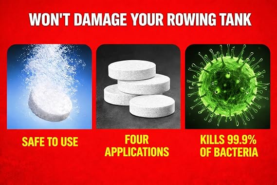 Rowing Machine Water Cleaning Tablets | Universal Water Rowing Machine Tank Cleaner | Safe, Eco-Friendly Formula | 4 Tablets