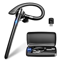 Auricolare Bluetooth 6.1 AI Singolo con CVC8.0 Microfono e USB