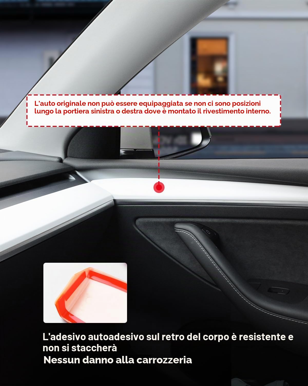 Copertura per cruscotto e rivestimento interno della portiera anteriore compatibile con Tesla modello 3/y (Bianco opaco)