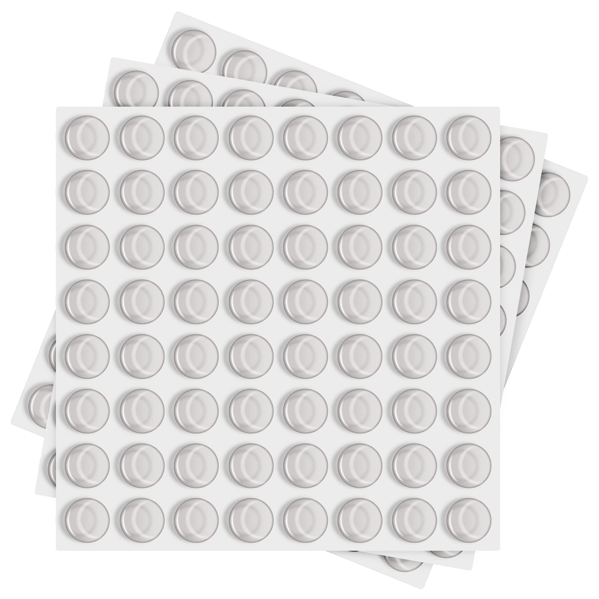 Cabinet Door Bumpers 1/2" Diameter 200 Pcs Self Adhesive Sound Dampening Clear Bumper Pads for Drawers, Table Tops, Cupboard, Picture Frames, Glassware and Furniture (Cylindrical)
