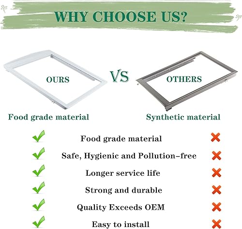 Miniatura 5 de 240350702 240350701 240350700 - Cubierta de bandeja para refrigerador, marco de estante sin vidrio, compatible con refrigeradores Frigidaire