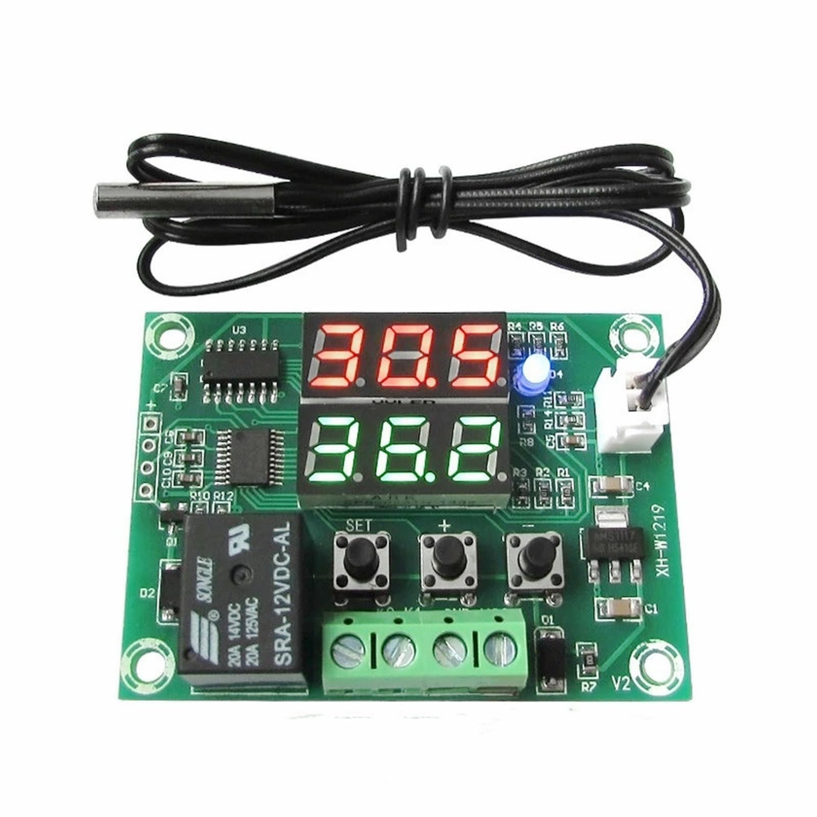 SBSSYVLMV XH-W1219 W1219 DC12V Dual LED Digital Display Thermostat Temperature Controller Regulator Switch Control Relay NTC Sensor Module