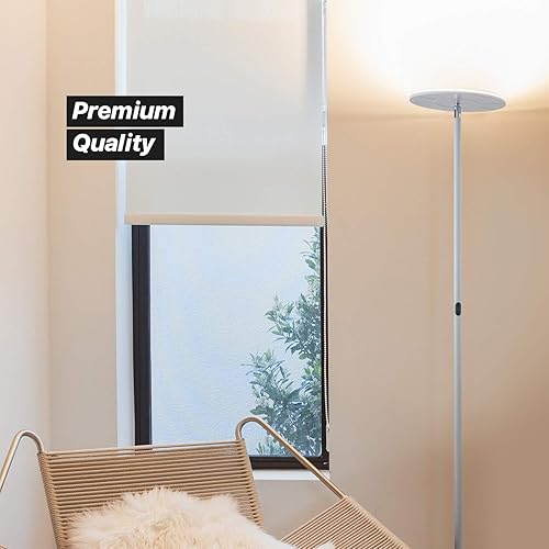 Vista 50 de Brightech - Sky 30 Flux Edition - Lámpara de pie LED Torchiere - LED superbrillante de 30 vatios - Ajuste de la temperatura de color a 3 niveles