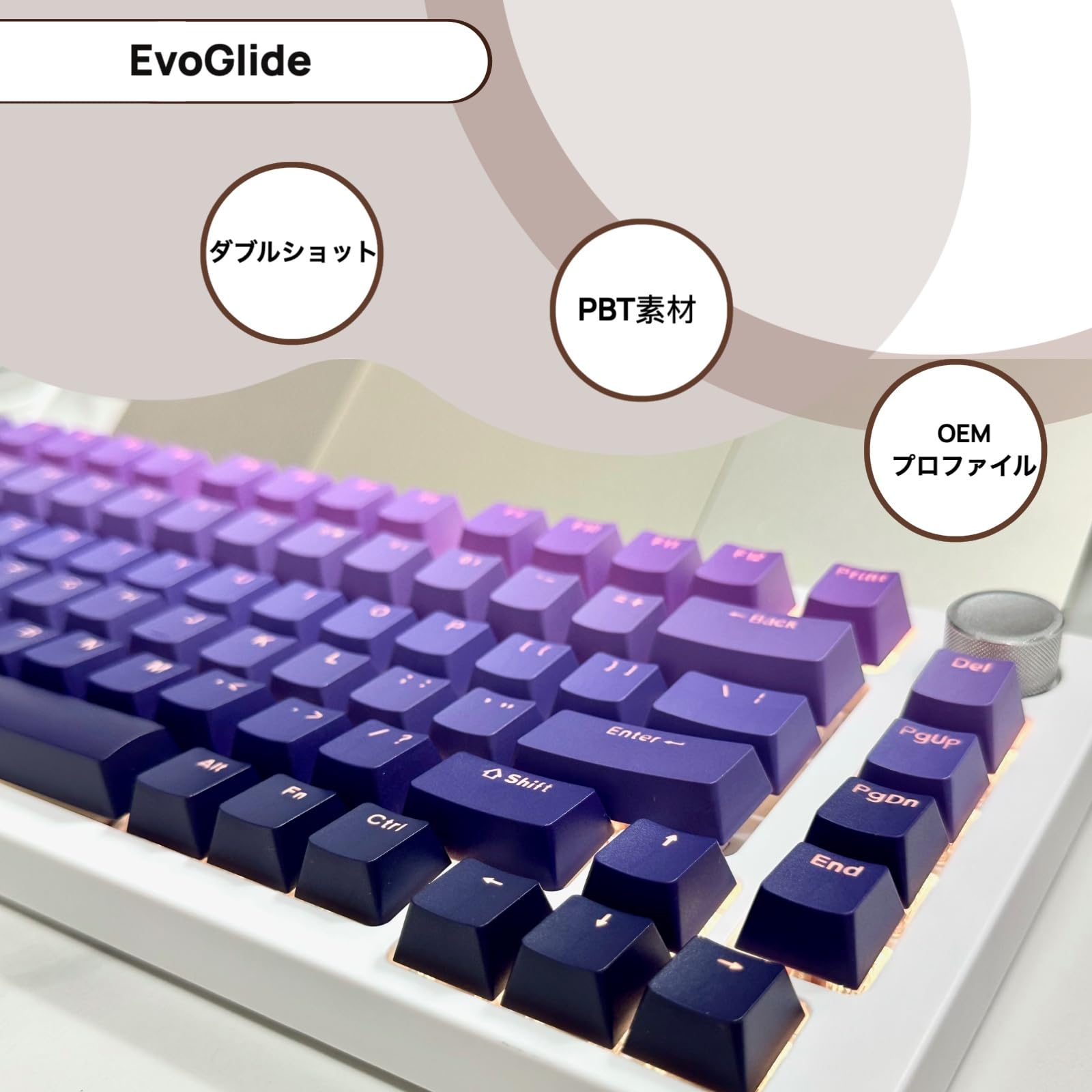 Amazon.co.jp: キーキャップ 132キー ダブルショット OEMプロファイル